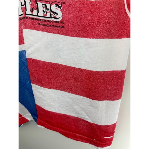 Vtg Beatles British American Flag Apple Corps Single Stitch XL T Shirt *Flawed* - Picture 13 of 16